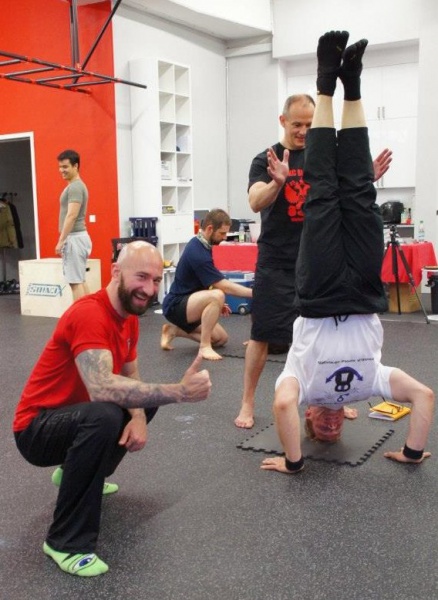 Headstand training at the PCC in Munich Germany at KRABA training center
