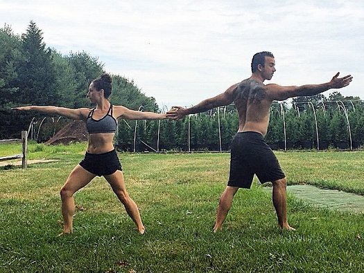 Rosalia and Angelo train together outdoors