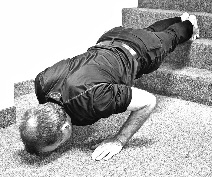 30 perfect Feet Elevated Push-ups can be surprisingly demanding